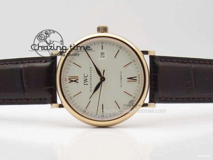 MIROTIME 0220 Modern Portofino SCHAFFHAUSEN RG MKF 1:1 V2 Best Edition White Dial On Brown Leather Strap A 7344
